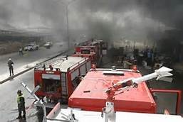 بـالصـور...الدفـاع المـدني يخمد حـريـق نشب فـي محـل دهـانـات بمنطقة البيـادر فـي عمـان