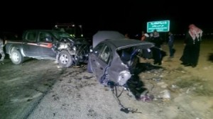 بالصور...ثلاثة وفيات وإصابة إثر حادث تصادم وقع بين مركبتين في المفرق