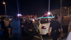 إصابة 16 شخص اثر حادث صادم بين باص تابع لإحدى مراكز الأيتام ومركبة صغيرة