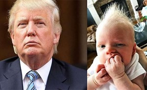 بالصور...حفيد ترامب الجديد يخطف أنظار المتابعين بشكله المطابق لجده