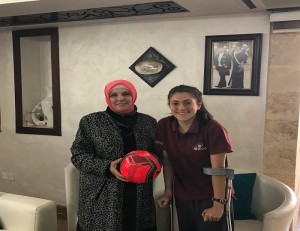 أسرة مدارس النظم الحديثة تهنىء طالبتها لاعبة المنتخب الوطني   جنى أبو غوش