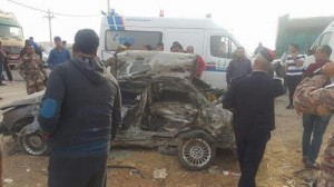 وفاتان واصابتان بحادث تصادم في طريق اربد
