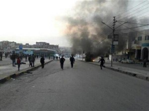 شغب في إربد اثر حملة لازالة البسطات