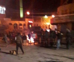 احتجاجات وإحراق المؤسسة الاستهلاكية في الكرك