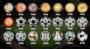 صورة للكرات الخاصة بكأس العالم