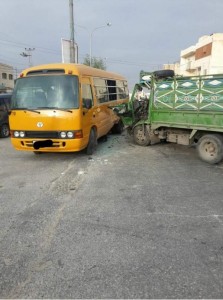 5 اصابات بحادث تصادم باص طلاب في ناعور