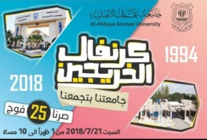 الكرنفال الاحتفالي الاول لخريجي جامعة عمان الأهلية من كافة الافواج الـ "25" .. السبت المقبل