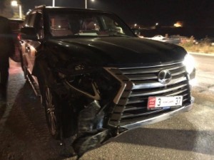 بالصور.... تعرض " النائب خالد ابو حسان " الى حادث سير على طريق اربد عمان