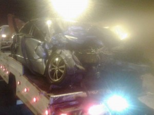 7 اصابات بينهم رجال امن بتصادم 6 مركبات في عمان (صور)