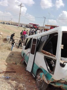 16 اصابة بتدهور حافلة أثناء رحلة تنزهية في عمّان