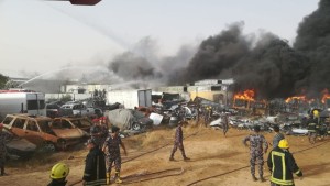 حريق كبير بمصنع دهان في منطقة زيزيا جنوب عمان