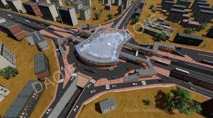 ما هو المبنى الذي يتوسط تقاطع طبربور بصورة الباص السريع