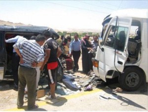 10 اصابات بحادث في خريبة السوق