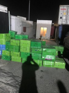 بالصور ... دوريات مكافحة التهريب تضبط حاوية احذية مهربة