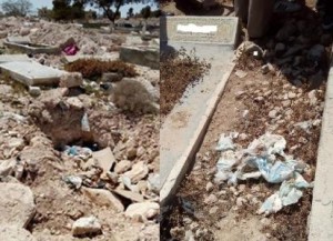 القبض على سائق جرافة وشخص قاموا بفتح شارع داخل مقبرة الرصيفة