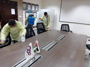 بالصور ..الانتهاء من تنفيذ عملية تعقيم عميق لمباني ومكاتب واليات  الاردنيه للطيران .