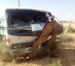 16 إصابة بحادث تصادم بين "باص" ومركبة شحن على طريق الخالدية في المفرق
