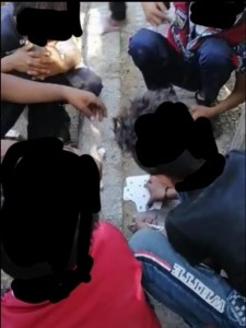 ضبط أحداث متسولين يمارسون القمار بعد الانتهاء من عمليات التسول في أحد الأزقة بالعاصمة