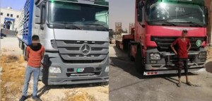 ضبط مركبتي شحن يقودهما حدثين