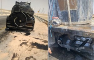 الامن: تعاملنا مع تسرب لحمض الفسفوريك من "شاحنة" وزيوت من اخرى