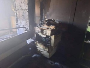 الأمن: تماس كهربائي وراء حريق مجمع النقابات في إربد