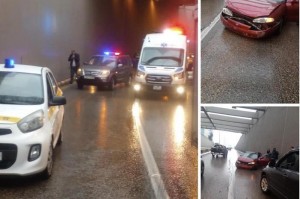 حادث بين مركبتين داخل نفق الدوار الثالث